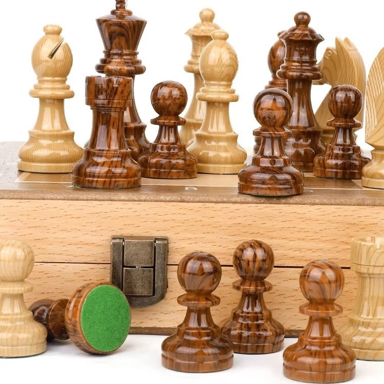 Écossaise, échiquier pliant en bois, pièces de style allemand feutrées · photo du fournisseur