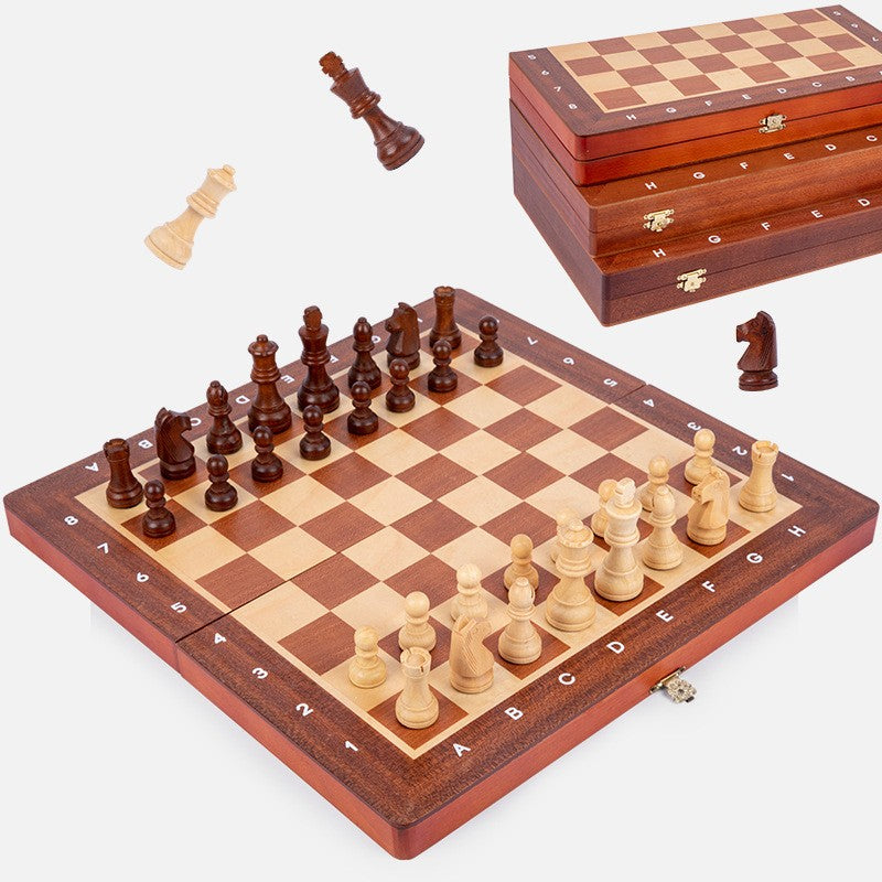 Hollandaise, échiquier pliant en bois, pièces sculptées, lettré et numéroté · photo du fournisseur