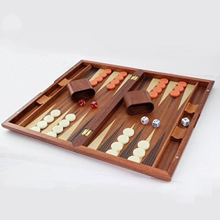 Videau, backgammon pliant en bois, gobelets et dés · photo du fournisseur